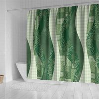 Polynesian Tribal Pattern Patchwork Picturesque Shower Curtain Sage Green LT7 - Polynesian Pride