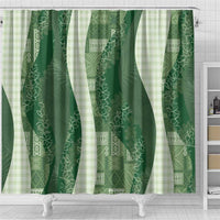 Polynesian Tribal Pattern Patchwork Picturesque Shower Curtain Sage Green LT7 - Polynesian Pride