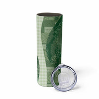 Polynesian Tribal Pattern Patchwork Picturesque Skinny Tumbler Sage Green LT7 - Polynesian Pride