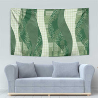 Polynesian Tribal Pattern Patchwork Picturesque Tapestry Sage Green LT7 - Polynesian Pride