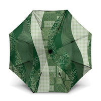Polynesian Tribal Pattern Patchwork Picturesque Umbrella Sage Green LT7 One Size Folded 11.42 inch Opened Diameter 37.4 inch Sage Green - Polynesian Pride