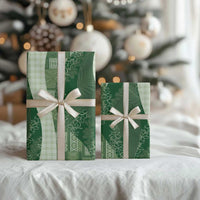 Polynesian Tribal Pattern Patchwork Picturesque Wrapping Paper Sage Green LT7 - Polynesian Pride