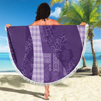 Polynesian Tribal Pattern Patchwork Picturesque Beach Blanket Deep Violet LT7 - Polynesian Pride