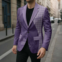 Polynesian Tribal Pattern Patchwork Picturesque Blazer Deep Violet LT7 - Polynesian Pride