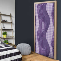 Polynesian Tribal Pattern Patchwork Picturesque Door Cover Deep Violet LT7 - Polynesian Pride