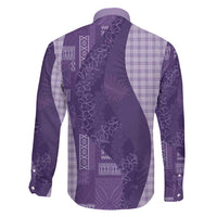 Polynesian Tribal Pattern Patchwork Picturesque Family Matching Summer Maxi Dress and Hawaiian Shirt Deep Violet LT7 - Polynesian Pride
