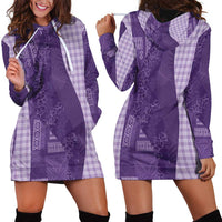 Polynesian Tribal Pattern Patchwork Picturesque Hoodie Dress Deep Violet LT7 - Polynesian Pride