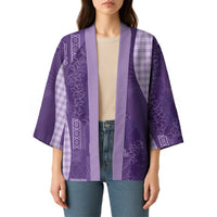 Polynesian Tribal Pattern Patchwork Picturesque Kimono Deep Violet LT7 - Polynesian Pride