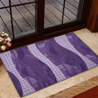 Polynesian Tribal Pattern Patchwork Picturesque Rubber Doormat Deep Violet LT7 - Polynesian Pride