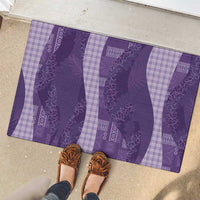 Polynesian Tribal Pattern Patchwork Picturesque Rubber Doormat Deep Violet LT7 - Polynesian Pride