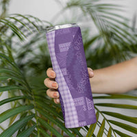 Polynesian Tribal Pattern Patchwork Picturesque Skinny Tumbler Deep Violet LT7 - Polynesian Pride