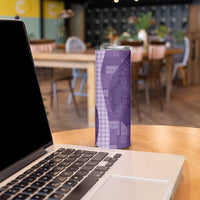 Polynesian Tribal Pattern Patchwork Picturesque Skinny Tumbler Deep Violet LT7 - Polynesian Pride