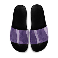 Polynesian Tribal Pattern Patchwork Picturesque Slide Sandals Deep Violet LT7 Violet - Polynesian Pride