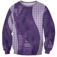 Polynesian Tribal Pattern Patchwork Picturesque Sweatshirt Deep Violet LT7 Unisex Violet - Polynesian Pride