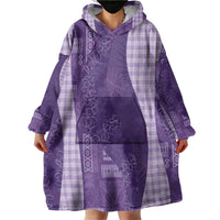 Polynesian Tribal Pattern Patchwork Picturesque Wearable Blanket Hoodie Deep Violet LT7 - Polynesian Pride