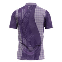 Polynesian Tribal Pattern Patchwork Picturesque Zipper Polo Shirt Deep Violet LT7 - Polynesian Pride