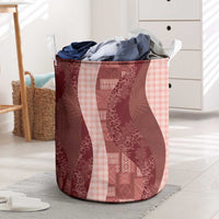Polynesian Tribal Pattern Patchwork Picturesque Laundry Basket Crimson LT7 Crimson - Polynesian Pride