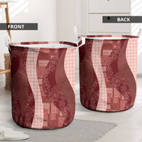 Polynesian Tribal Pattern Patchwork Picturesque Laundry Basket Crimson LT7 - Polynesian Pride