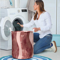 Polynesian Tribal Pattern Patchwork Picturesque Laundry Basket Crimson LT7 - Polynesian Pride