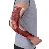 Polynesian Tribal Pattern Patchwork Picturesque Arm Sleeves Crimson LT7 - Polynesian Pride