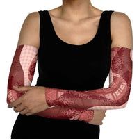 Polynesian Tribal Pattern Patchwork Picturesque Arm Sleeves Crimson LT7 - Polynesian Pride
