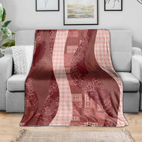 Polynesian Tribal Pattern Patchwork Picturesque Blanket Crimson LT7 - Polynesian Pride