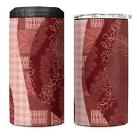Polynesian Tribal Pattern Patchwork Picturesque 4 in 1 Can Cooler Tumbler Crimson LT7 One Size: 16 oz Crimson - Polynesian Pride