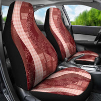 Polynesian Tribal Pattern Patchwork Picturesque Car Seat Cover Crimson LT7 - Polynesian Pride