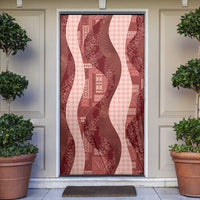 Polynesian Tribal Pattern Patchwork Picturesque Door Cover Crimson LT7 Crimson - Polynesian Pride
