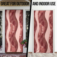 Polynesian Tribal Pattern Patchwork Picturesque Door Cover Crimson LT7 - Polynesian Pride