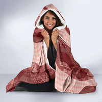 Polynesian Tribal Pattern Patchwork Picturesque Hooded Blanket Crimson LT7 - Polynesian Pride