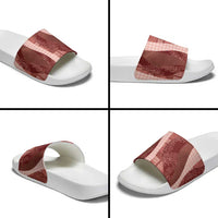Polynesian Tribal Pattern Patchwork Picturesque Slide Sandals Crimson LT7 - Polynesian Pride