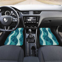 Polynesian Tribal Pattern Patchwork Picturesque Car Mats Oceanic LT7 Set 2pcs - Front Blue - Polynesian Pride