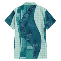 Polynesian Tribal Pattern Patchwork Picturesque Family Matching Off Shoulder Short Dress and Hawaiian Shirt Oceanic LT7 - Polynesian Pride