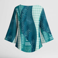 Polynesian Tribal Pattern Patchwork Picturesque Kimono Sleeve Blouse Oceanic LT7 - Polynesian Pride