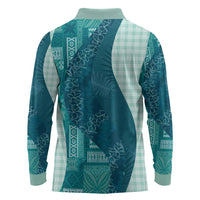 Polynesian Tribal Pattern Patchwork Picturesque Long Sleeve Polo Shirt Oceanic LT7 - Polynesian Pride