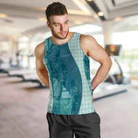 Polynesian Tribal Pattern Patchwork Picturesque Men Tank Top Oceanic LT7 Blue - Polynesian Pride