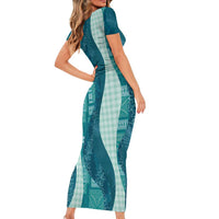 Polynesian Tribal Pattern Patchwork Picturesque Short Sleeve Bodycon Dress Oceanic LT7 - Polynesian Pride