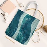 Polynesian Tribal Pattern Patchwork Picturesque Tote Bag Oceanic LT7 White Strap One Size Blue - Polynesian Pride
