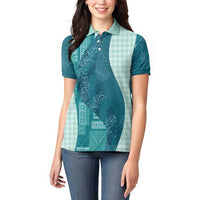 Polynesian Tribal Pattern Patchwork Picturesque Women Polo Shirt Oceanic LT7 - Polynesian Pride