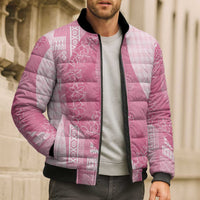 Polynesian Tribal Pattern Patchwork Picturesque Bomber Puffer Jacket Rose Pink LT7 - Polynesian Pride