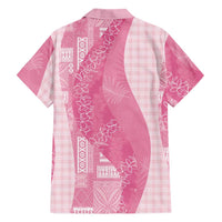 Polynesian Tribal Pattern Patchwork Picturesque Family Matching Puletasi and Hawaiian Shirt Rose Pink LT7 - Polynesian Pride