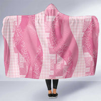 Polynesian Tribal Pattern Patchwork Picturesque Hooded Blanket Rose Pink LT7 One Size Rose Pink - Polynesian Pride