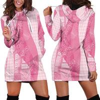 Polynesian Tribal Pattern Patchwork Picturesque Hoodie Dress Rose Pink LT7 - Polynesian Pride