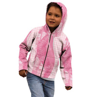 Polynesian Tribal Pattern Patchwork Picturesque Kid Hoodie Rose Pink LT7 - Polynesian Pride