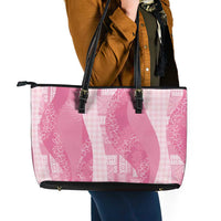 Polynesian Tribal Pattern Patchwork Picturesque Leather Tote Bag Rose Pink LT7 - Polynesian Pride