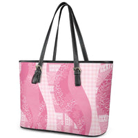 Polynesian Tribal Pattern Patchwork Picturesque Leather Tote Bag Rose Pink LT7 - Polynesian Pride