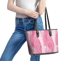 Polynesian Tribal Pattern Patchwork Picturesque Leather Tote Bag Rose Pink LT7 - Polynesian Pride