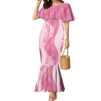 Polynesian Tribal Pattern Patchwork Picturesque Mermaid Dress Rose Pink LT7 Women Rose Pink - Polynesian Pride