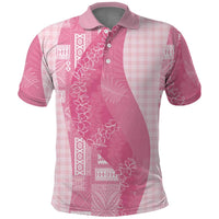 Polynesian Tribal Pattern Patchwork Picturesque Polo Shirt Rose Pink LT7 Rose Pink - Polynesian Pride
